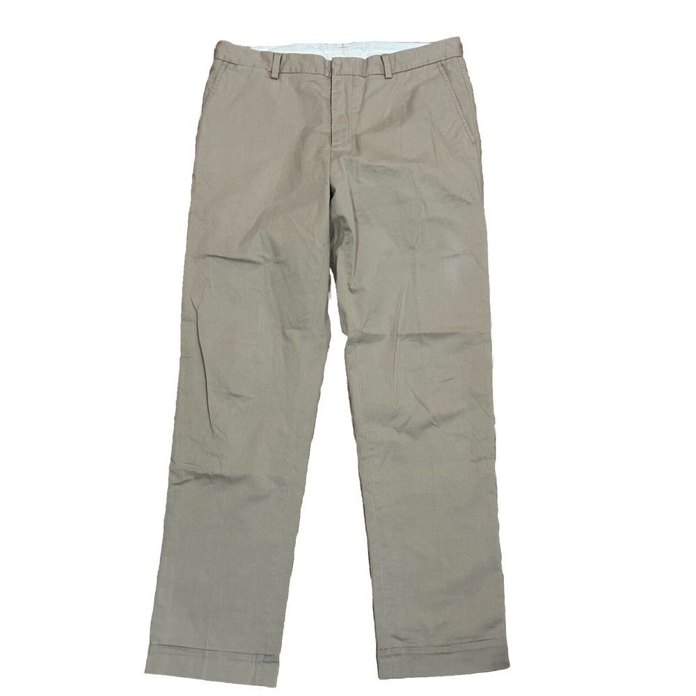 Polo Ralph Lauren Men's Flat Front Classic‎ Fit Pants Beige Khaki 34x33 EUC